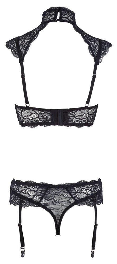 Cottelli LINGERIE beugel bra met bloemenkant - Zwart