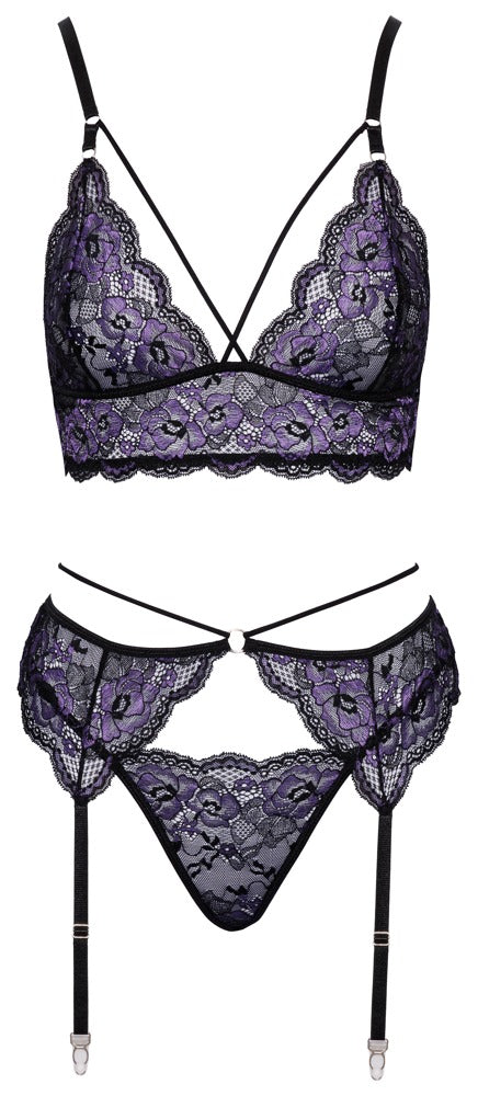 Cottelli Lingerie Jarretel set - Zwart
