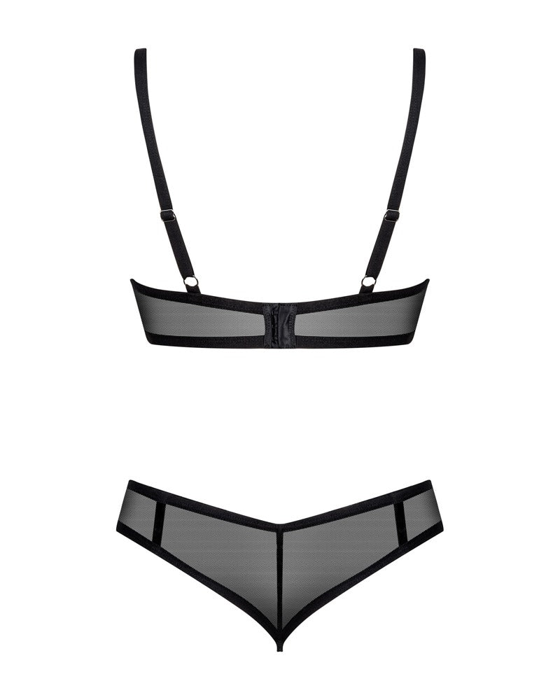 Obsessive beugelbeha’s bra en string set Glandez - Zwart