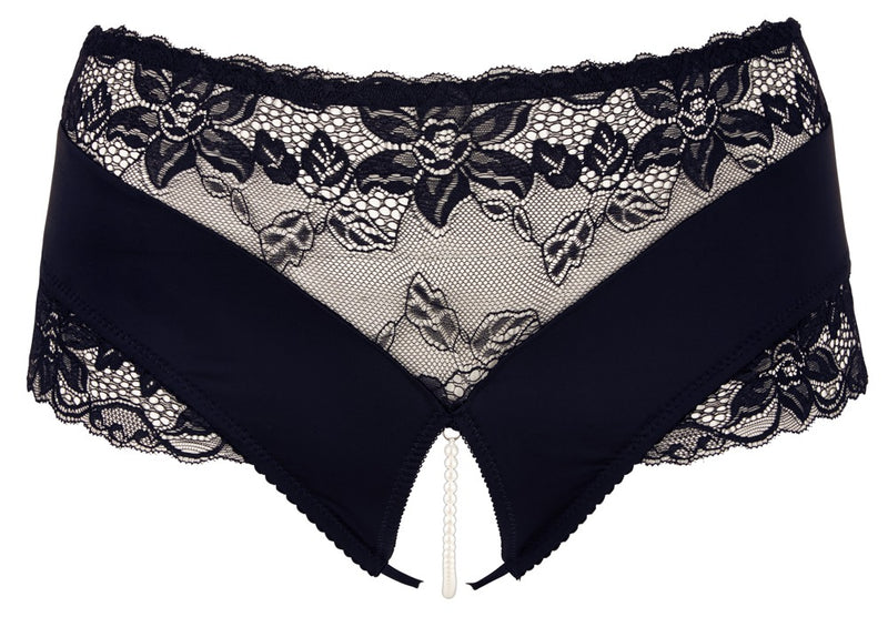 Cottelli CURVES Slip met parelrij en open kruis - Zwart