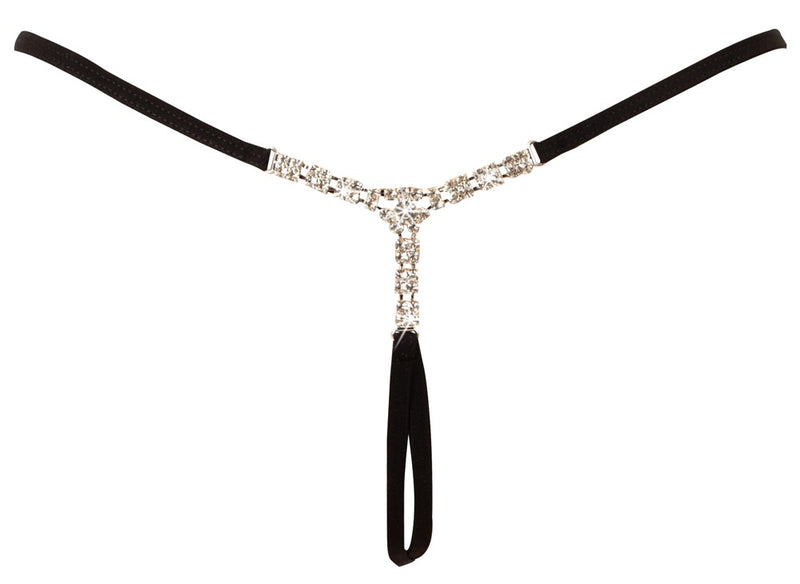 Cottelli LINGERIE string met strassdetail - Zwart