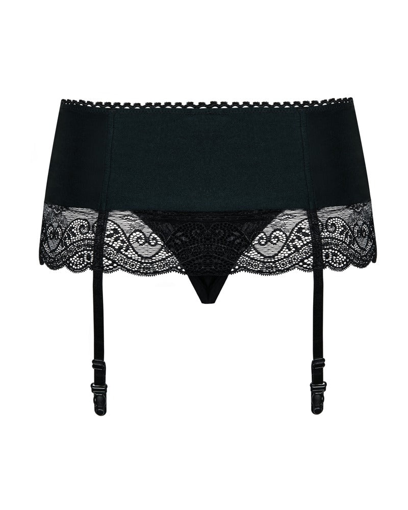 Obsessive jarretelgordel en string set Miamor - Zwart