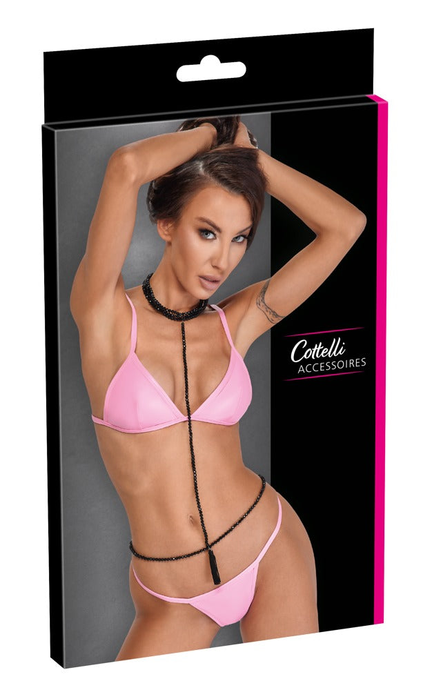 Cottelli ACCESSOIRES Body met parelketting en kwastje - Zwart