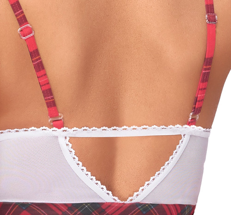 Cottelli COSTUMES schooluniform met geruite rok - Rood