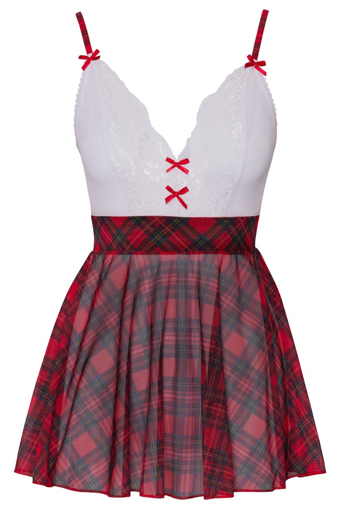 Cottelli COSTUMES schooluniform met geruite rok - Rood