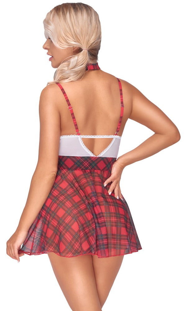 Cottelli COSTUMES schooluniform met geruite rok - Rood