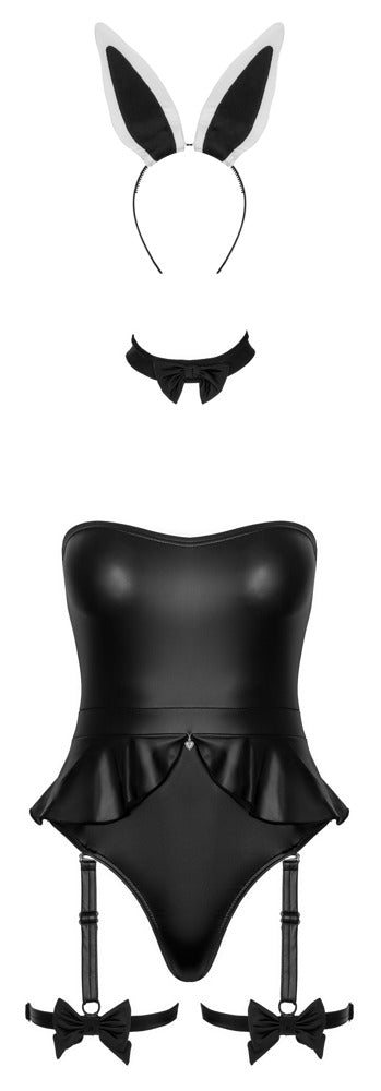 Cottelli COSTUMES Bunny jarretel body - Zwart