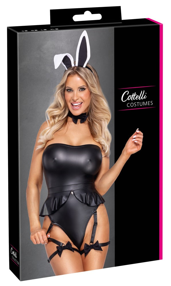 Cottelli COSTUMES Bunny jarretel body - Zwart