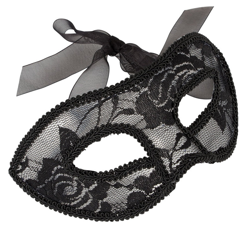Cottelli ACCESSOIRES Oogmasker met kant en lint - Zwart