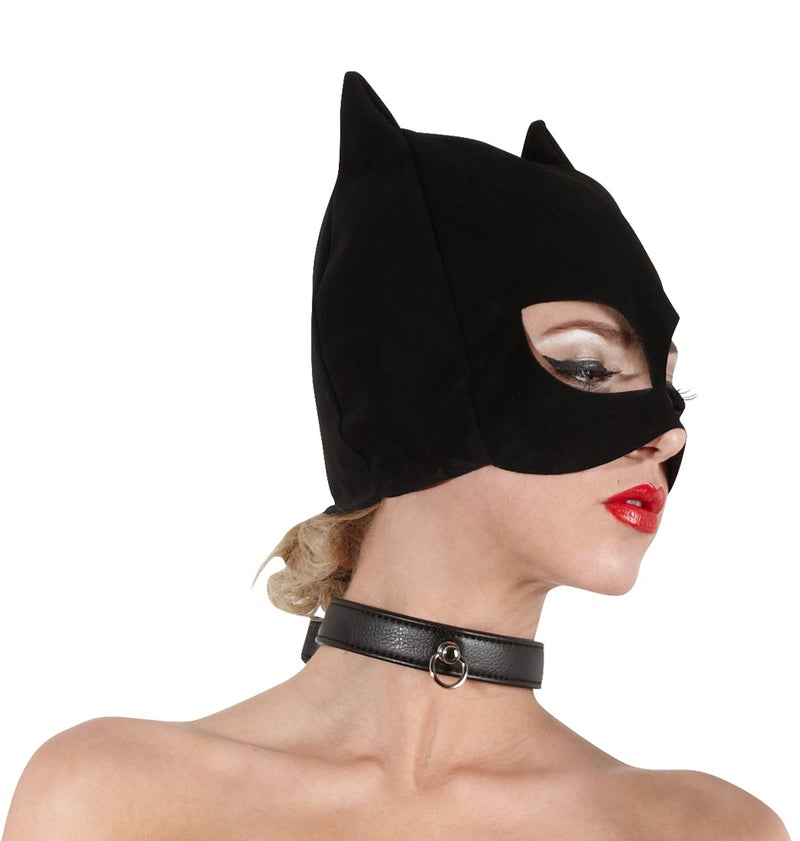 Bad Kitty Kattenmasker met oog- en mondopening - Zwart