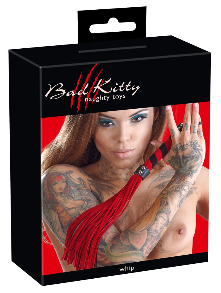 Bad Kitty Flogger met zachte blaadjes - Rood
