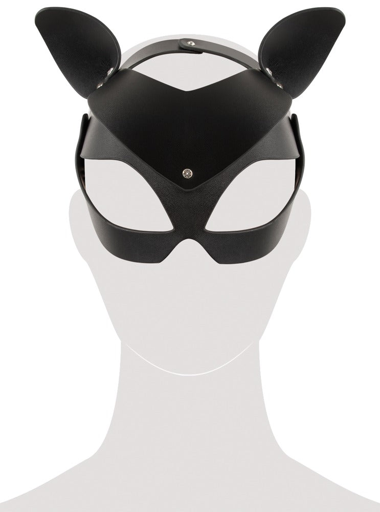 Bad Kitty Masker met strass en kattenoren - Zwart