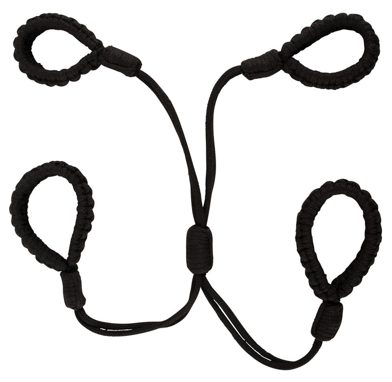 Bad Kitty Manchet set shibari-look met katoenen touwen - Zwart
