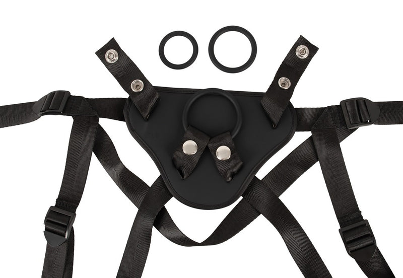 Vegan Fetish Strap-on verstelbaar met zuignap - Zwart