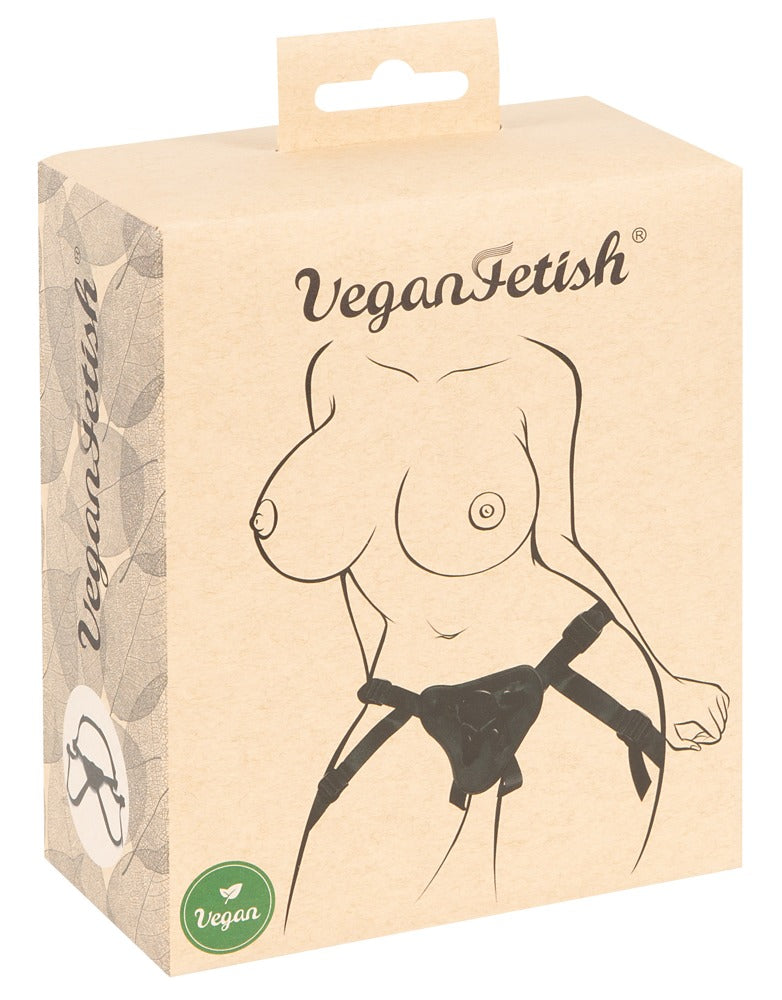 Vegan Fetish Strap-on verstelbaar met zuignap - Zwart
