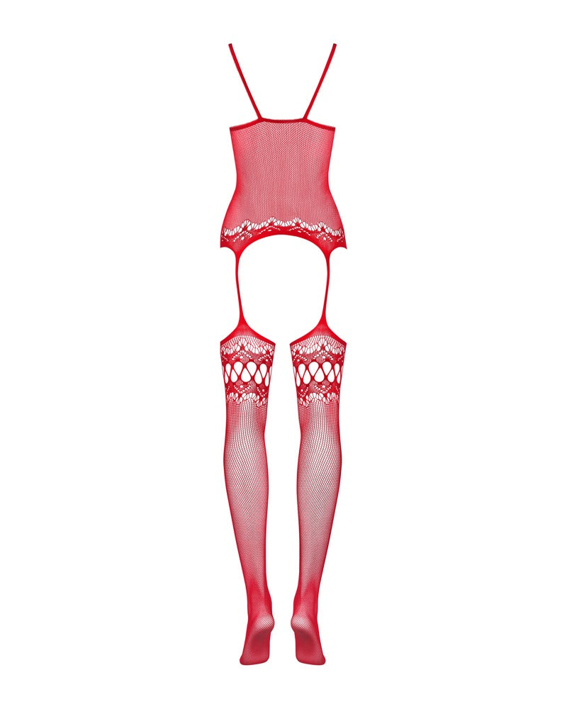 Obsessive Bodystocking met open kruis - Rood