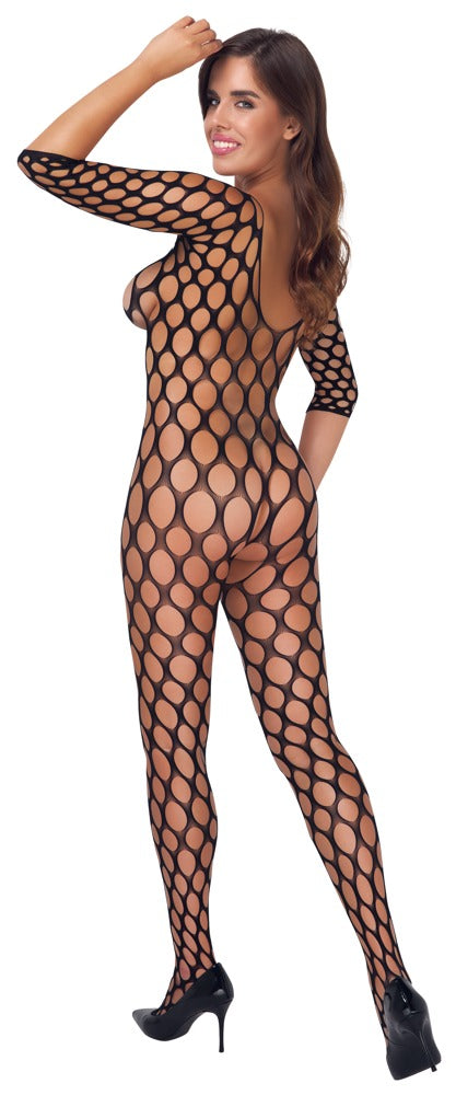 Fantasy by Cottelli Catsuit kruisloos met gaatjes - Zwart