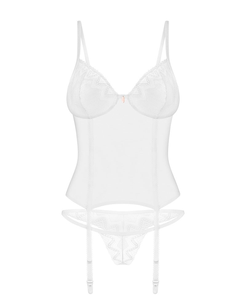 Obsessive Alissium jarretel set - Wit