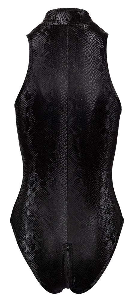 Cottelli PARTY Body glanzend met slangenleerpatroon - Zwart