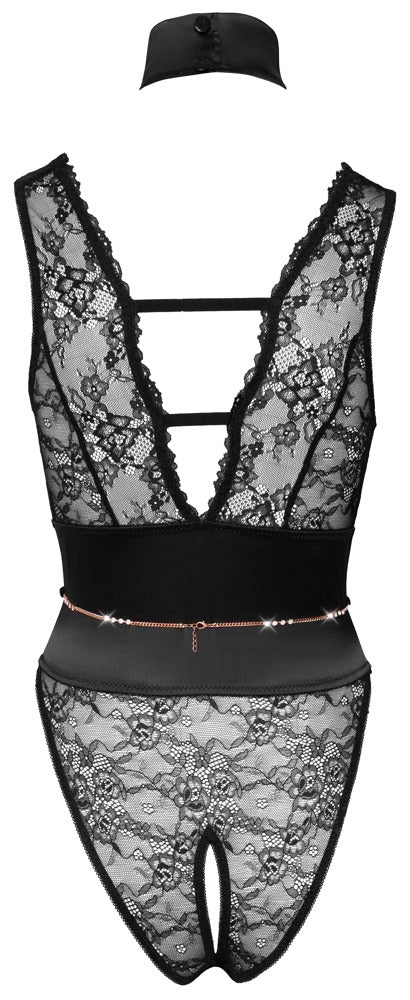 Abierta Fina kruisloze body - Zwart