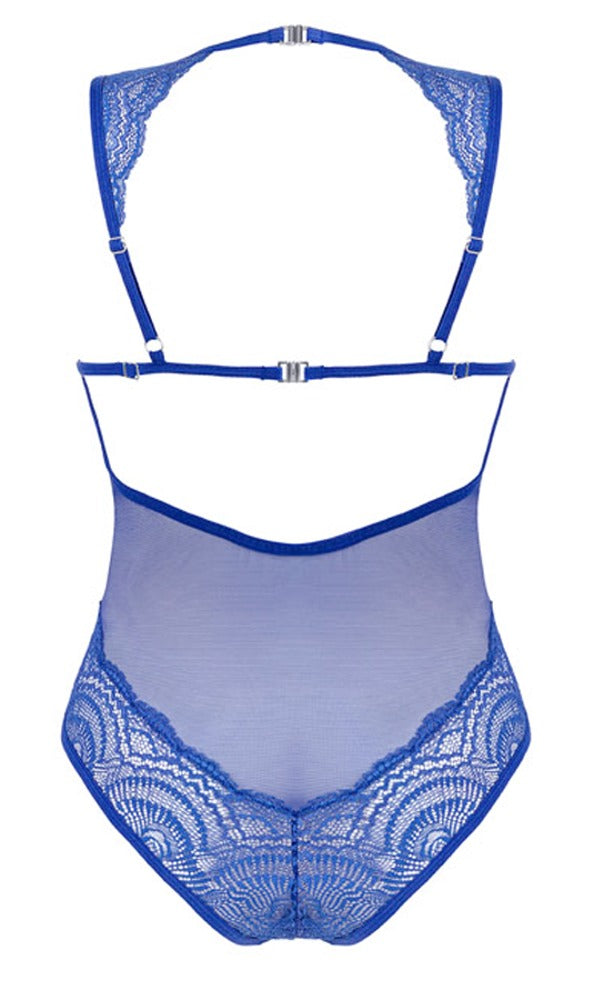 Obsessive Body met kant en powernet - Blauw