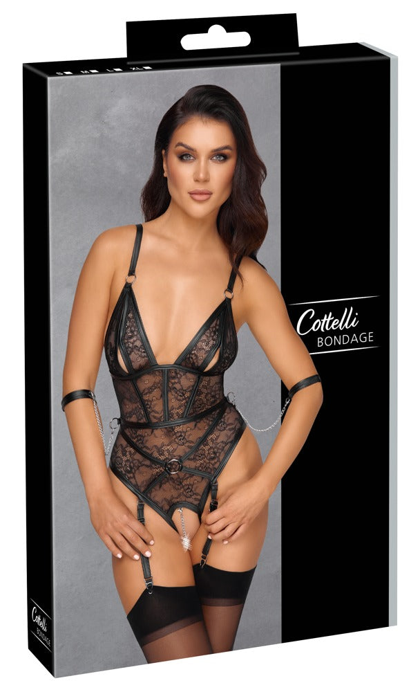 Cottelli BONDAGE open kruis body - Zwart