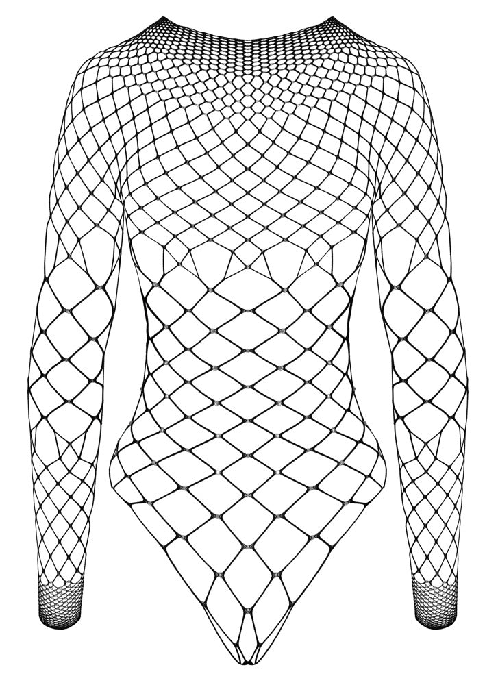 Fantasy by Cottelli Body met stras en netstructuur - Zwart