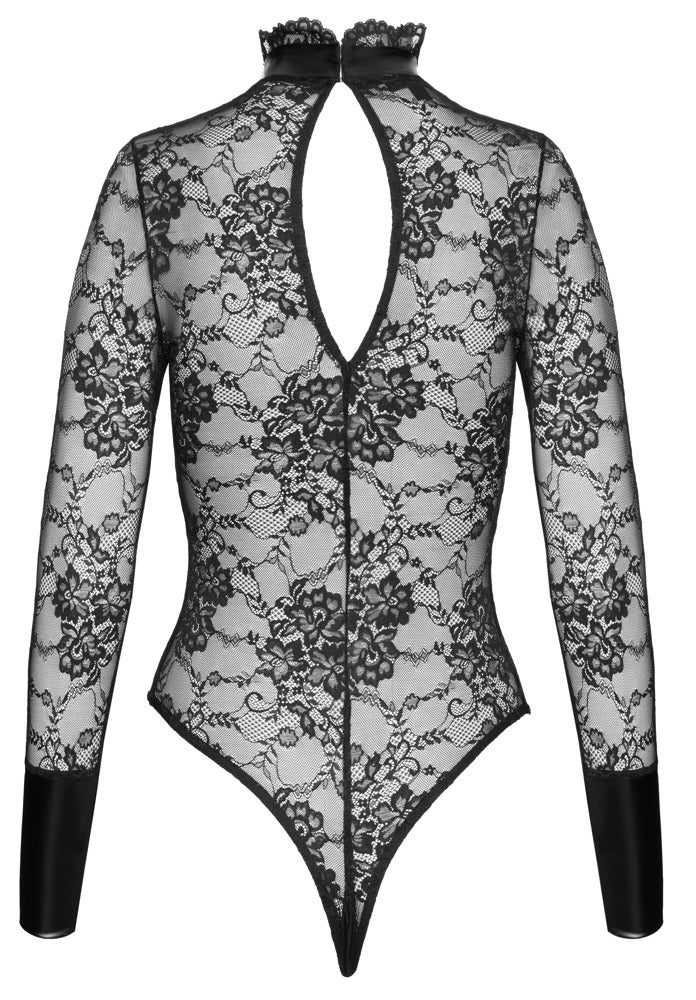 Noir Body kruisloos met powerwetlook details - Zwart