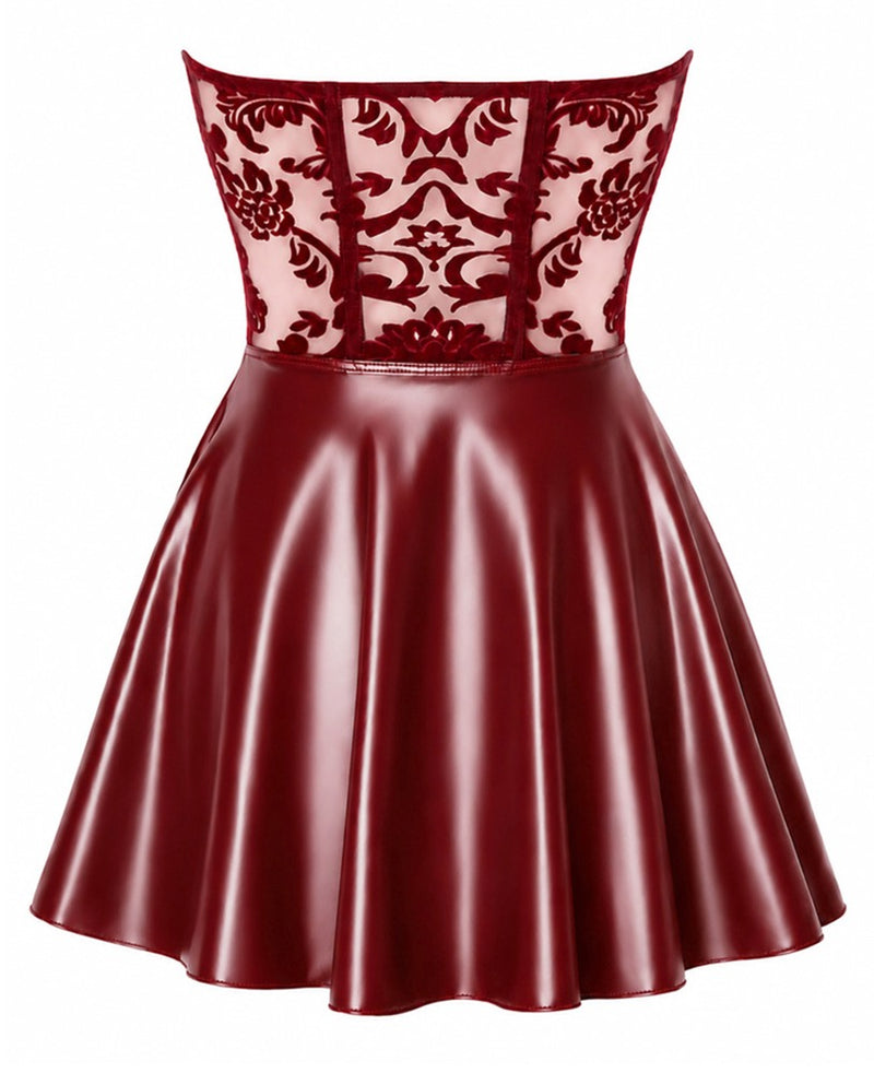 Noir strapless korsetjurk - Rood