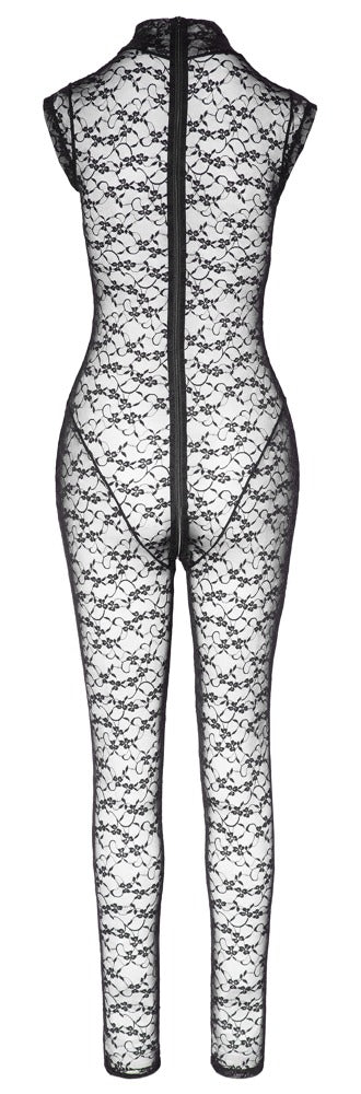 Cottelli LINGERIE transparante jumpsuit - Zwart