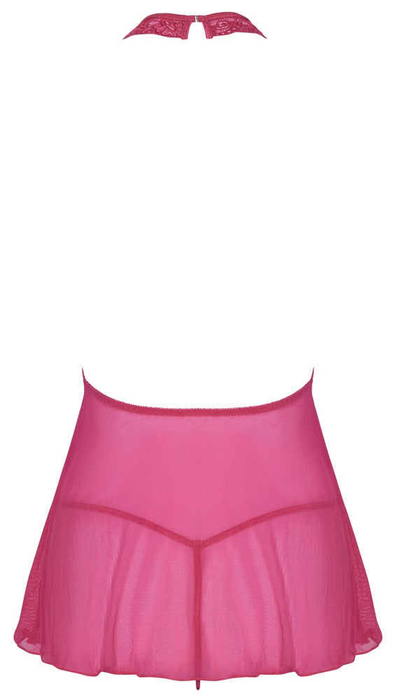 Cottelli LINGERIE babydoll met keyhole hals - Roze