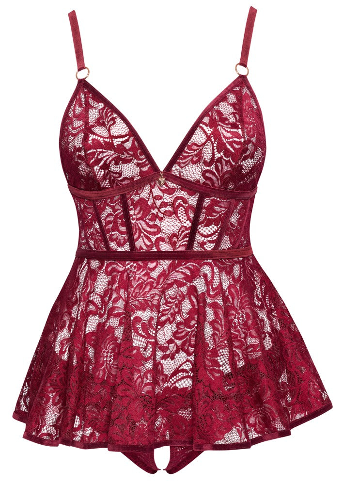 Cottelli CURVES Babydoll set - Rood