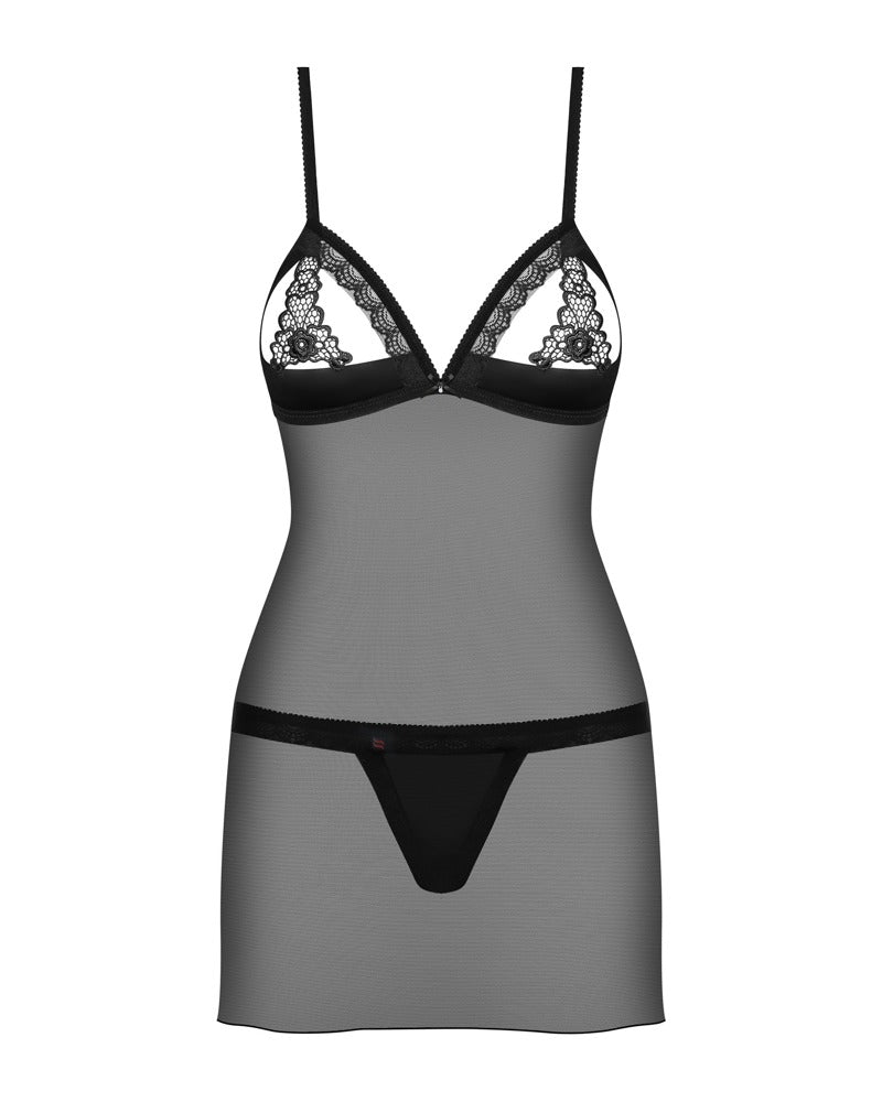 Obsessive zwarte chemise jurk - Zwart
