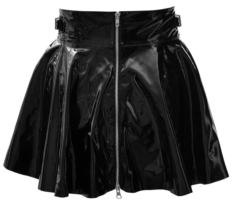 Black Level Minirok vinyl met 2-weg ritssluiting - Zwart