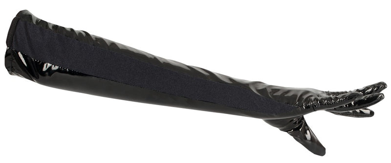 Black Level Vinyl handschoenen lang met rekbare inzetstukken - Zwart