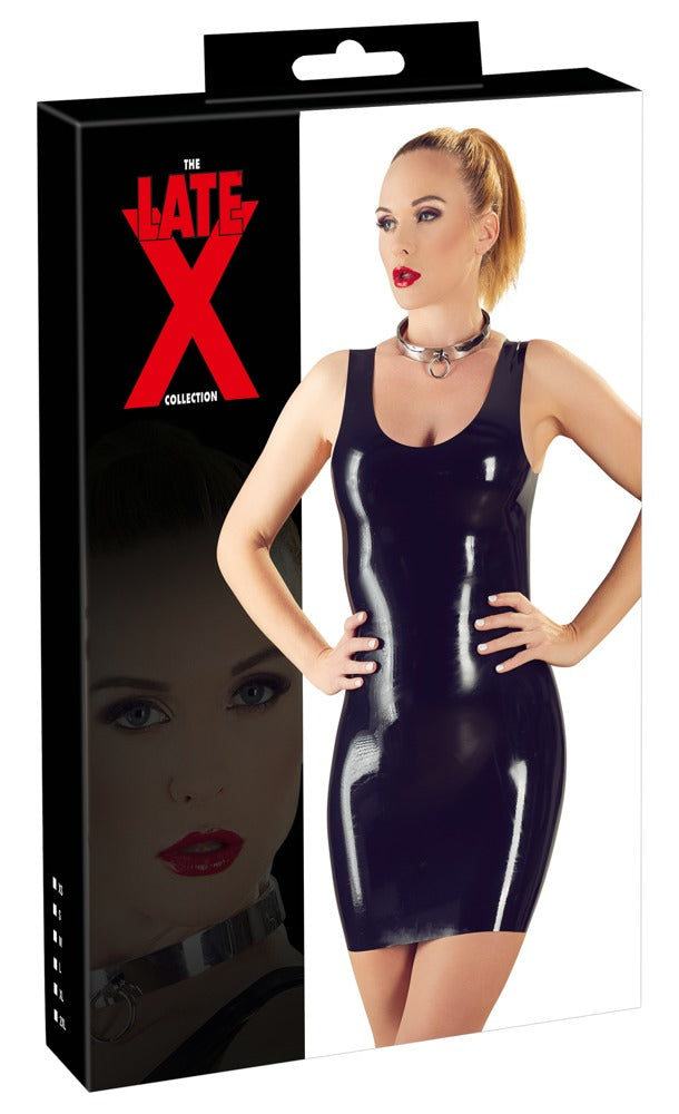 Late X Mini-jurk latex strak - Zwart