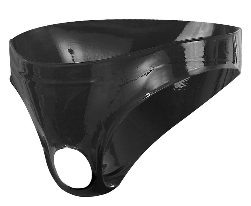 Late X Slip latex met showmaster-opening - Zwart