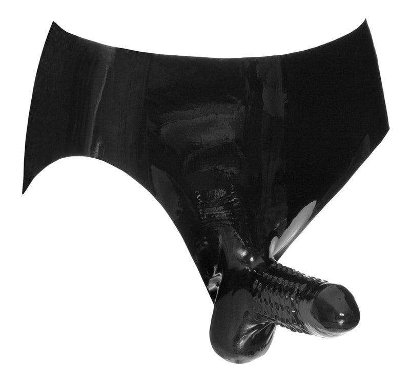 Late X slip met penis sleeve - Zwart