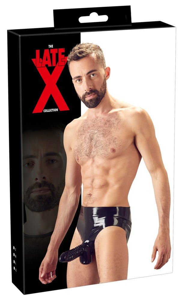 Late X slip met penis sleeve - Zwart