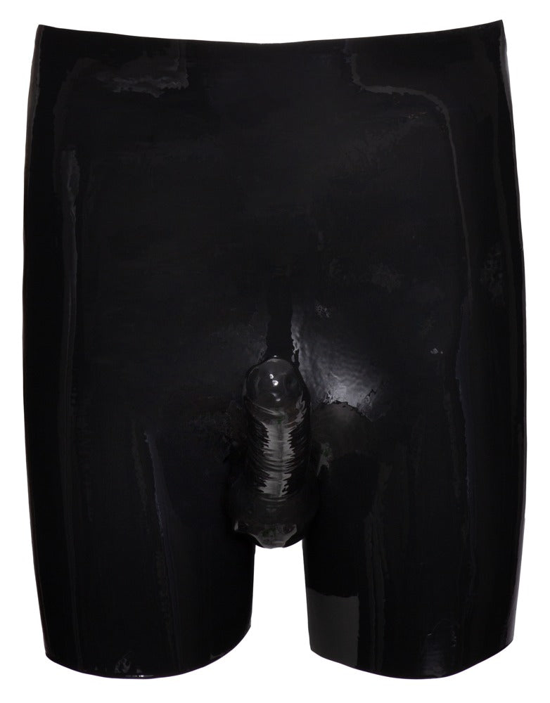 Late X latex boxer met sleeve - Zwart