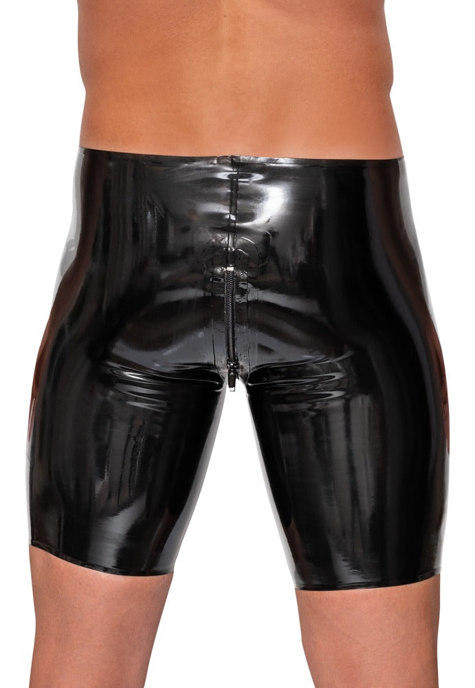 Late X Latex boxer met ritssluiting - Zwart