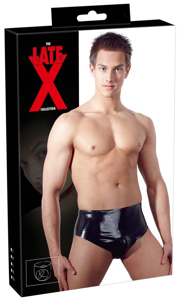 Late X opblaasbare slip met anal plug - Zwart