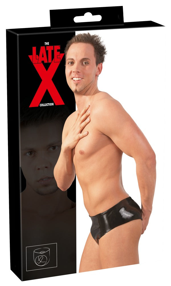 Late X slip met anale dildo - Zwart