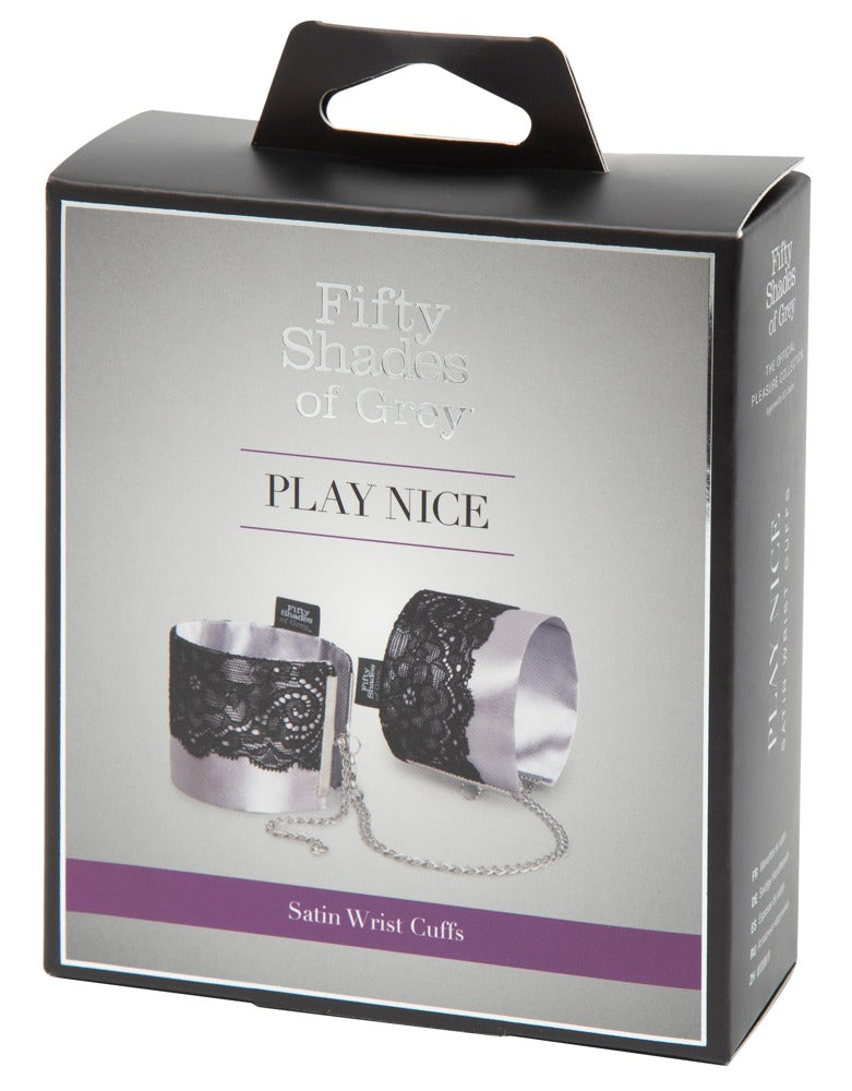 Fifty Shades of Grey polsmanchetten met ketting - Zilver