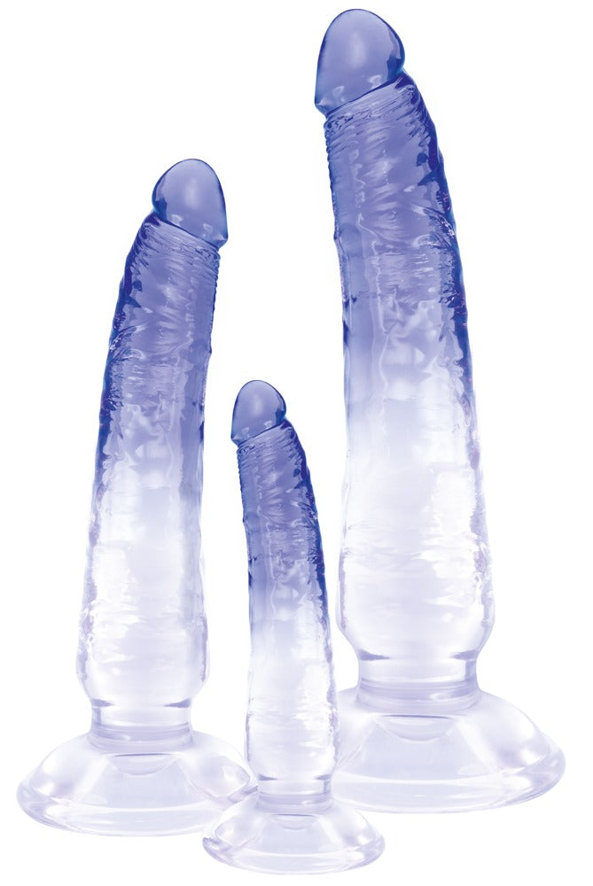 Crystal Anale training set met 3 dildo's in verschillende maten - Blauw