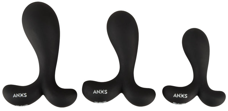 ANOS Butt plug trainingset met 3 prostaatstimulerende pluggen - Zwart