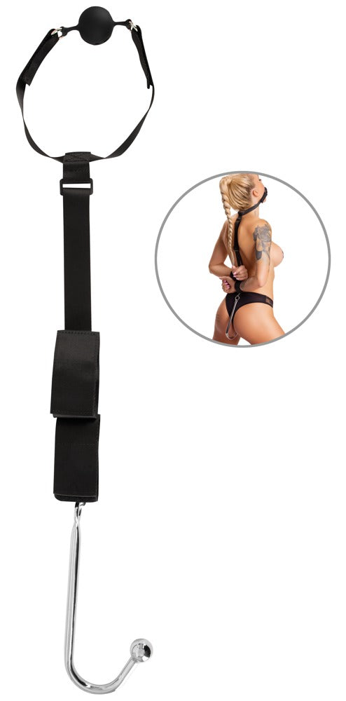 Bad Kitty Bondage set met anale haak - Zwart