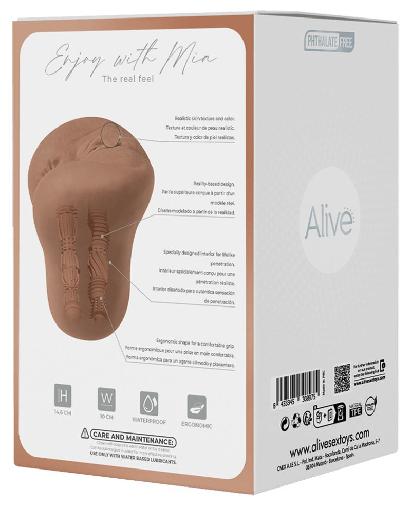 Alive Mia XL masturbator - Huidskleur Donker