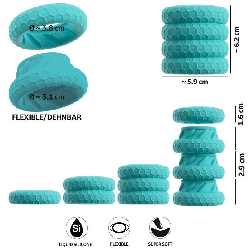 You2Toys Penisring set - Turquoise