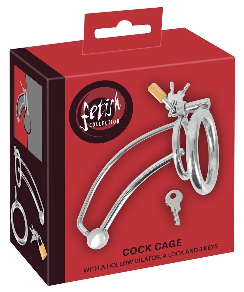 fetish Collection peniskooien met holle dilator - Zilver